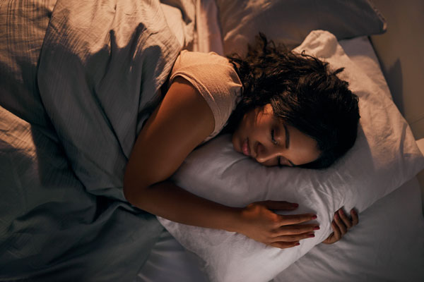 a woman sleeping peacefully